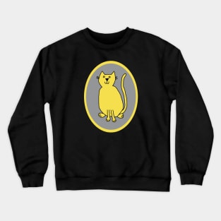 Illuminating Cat on Ultimate Gray Oval Crewneck Sweatshirt